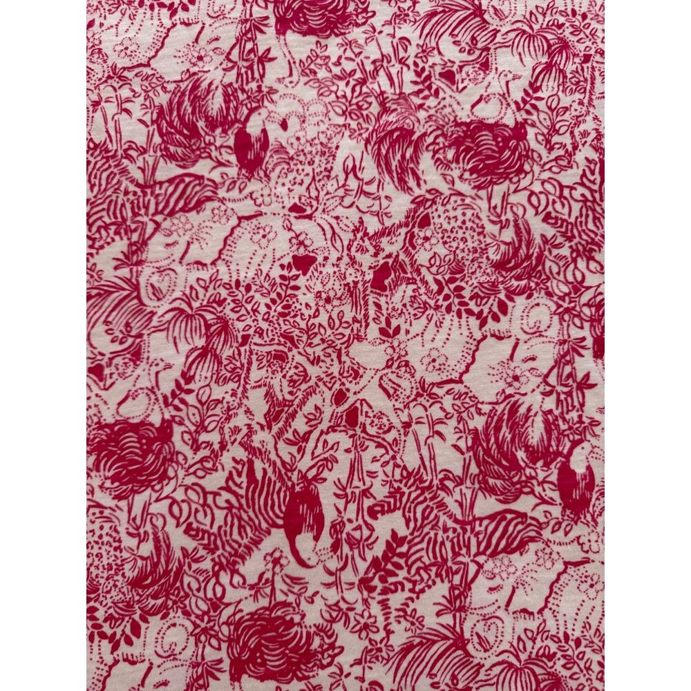 Lilly Pulitzer Womens Scoop Neck Top Size S Raspberry Cotton Short-sleeved New - Picture 7 of 10